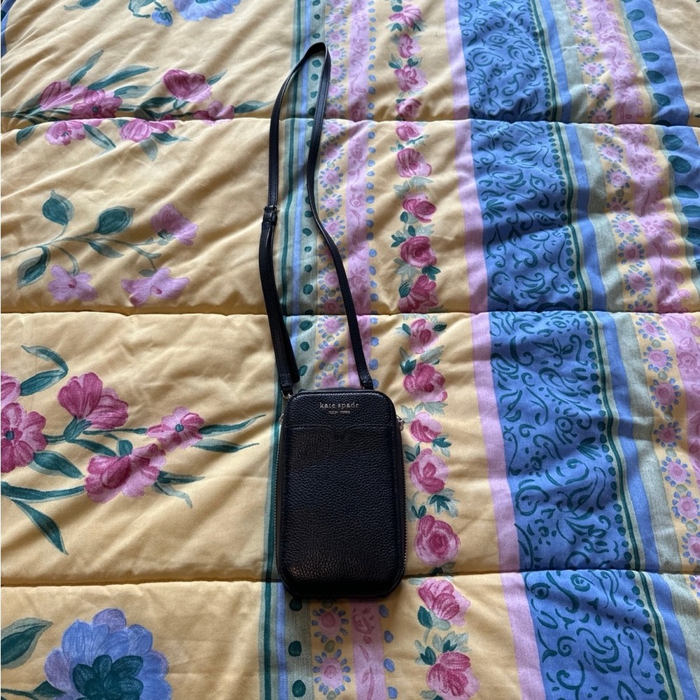 Kate Spade Black Leather Phone Crossbody